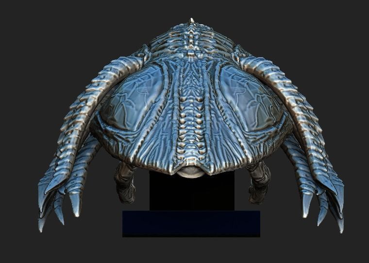 Predalien head bust and base 3D model_6