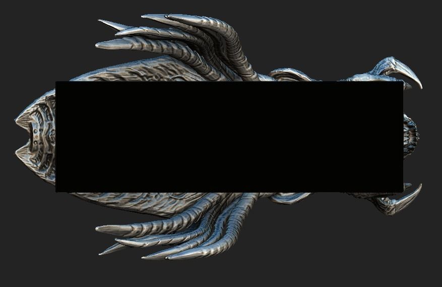 Predalien head bust and base 3D model_9