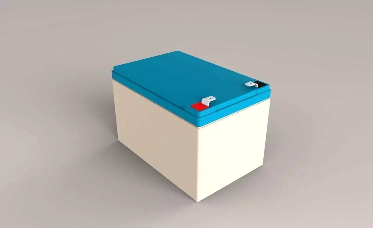 12V Battery Free 3D model