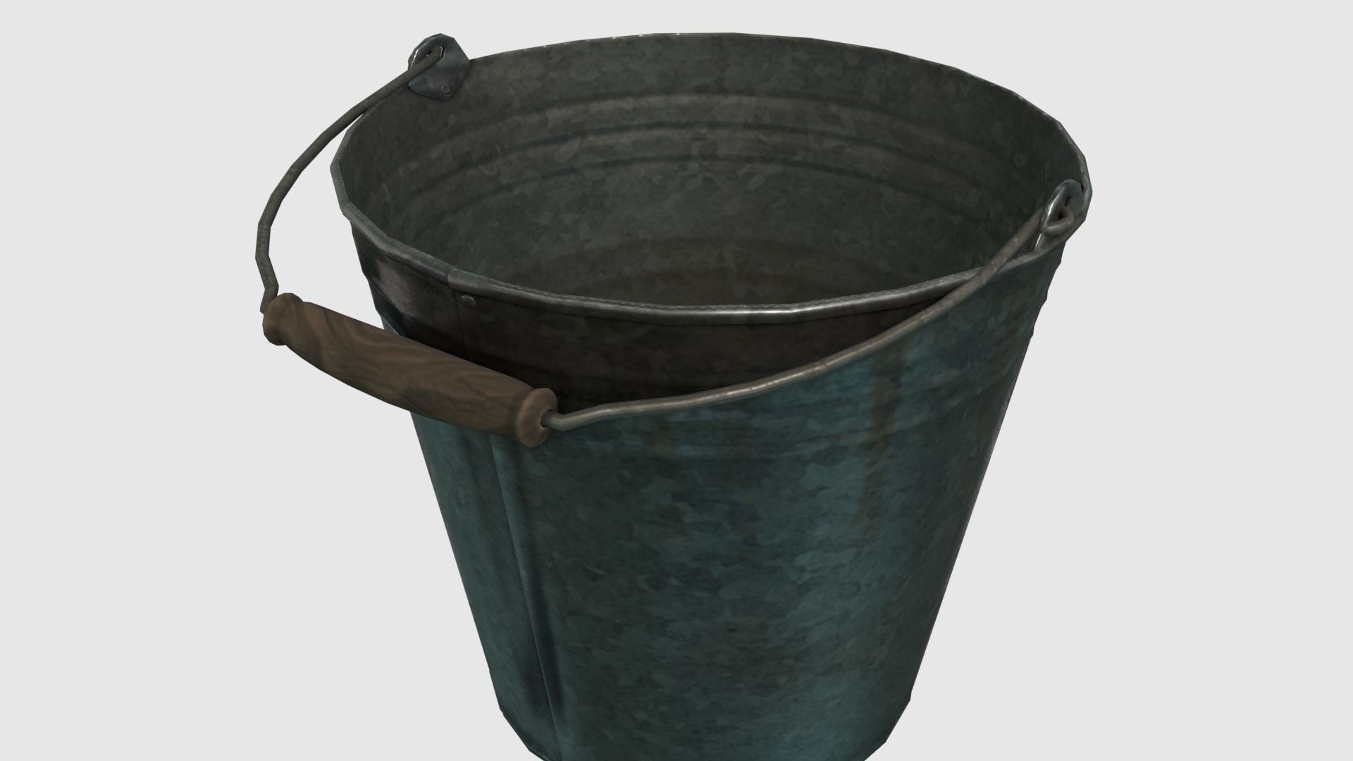 Low Poly Steel Bucket Low-poly 3D model_9