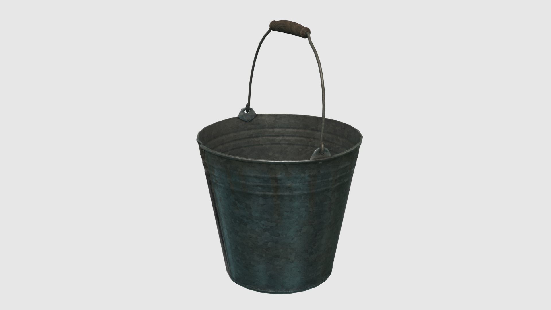 Low Poly Steel Bucket Low-poly 3D model_3