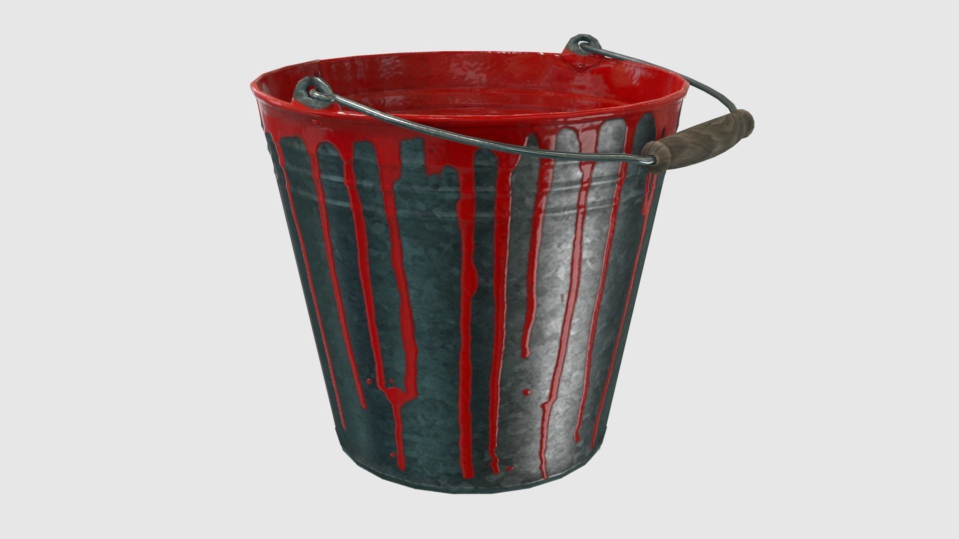 Low Poly Steel Bucket Low-poly 3D model_8