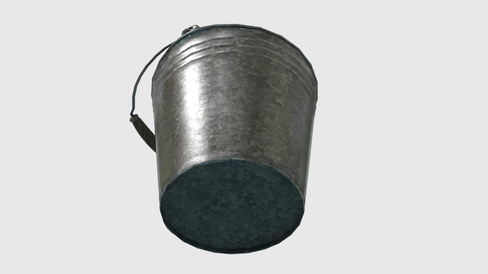 Low Poly Steel Bucket Low-poly 3D model_5