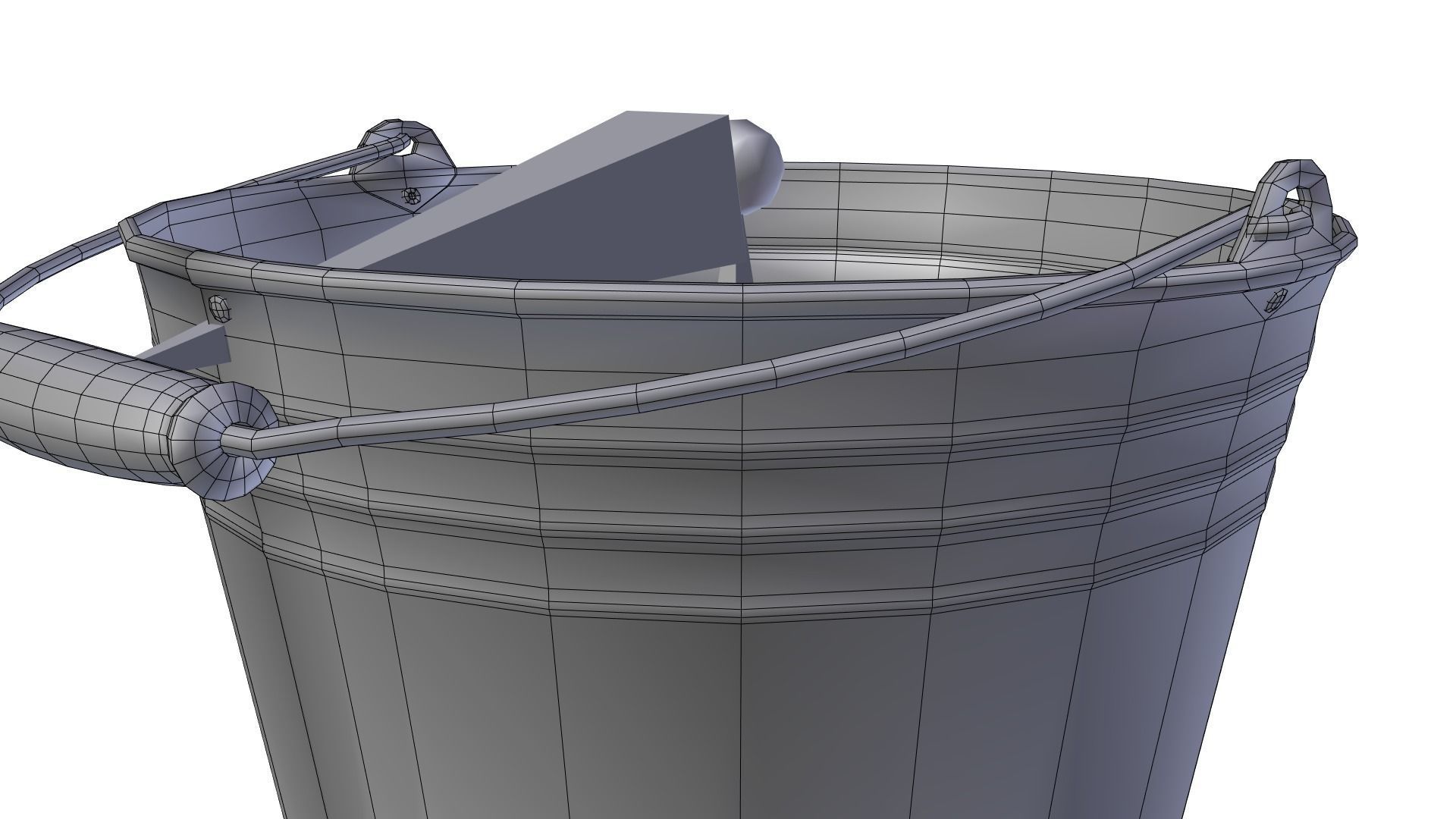 Low Poly Steel Bucket Low-poly 3D model_14