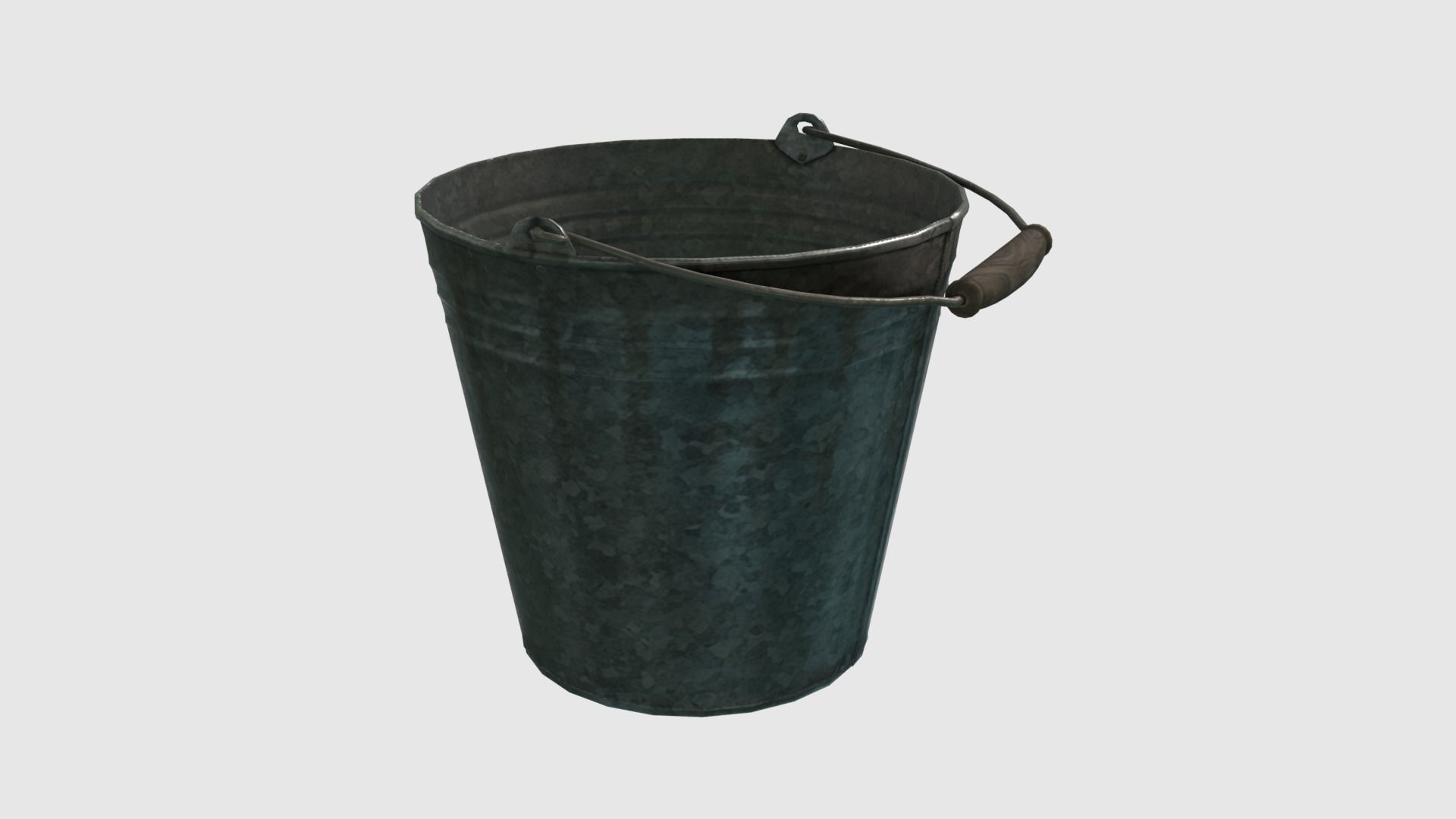Low Poly Steel Bucket Low-poly 3D model_1