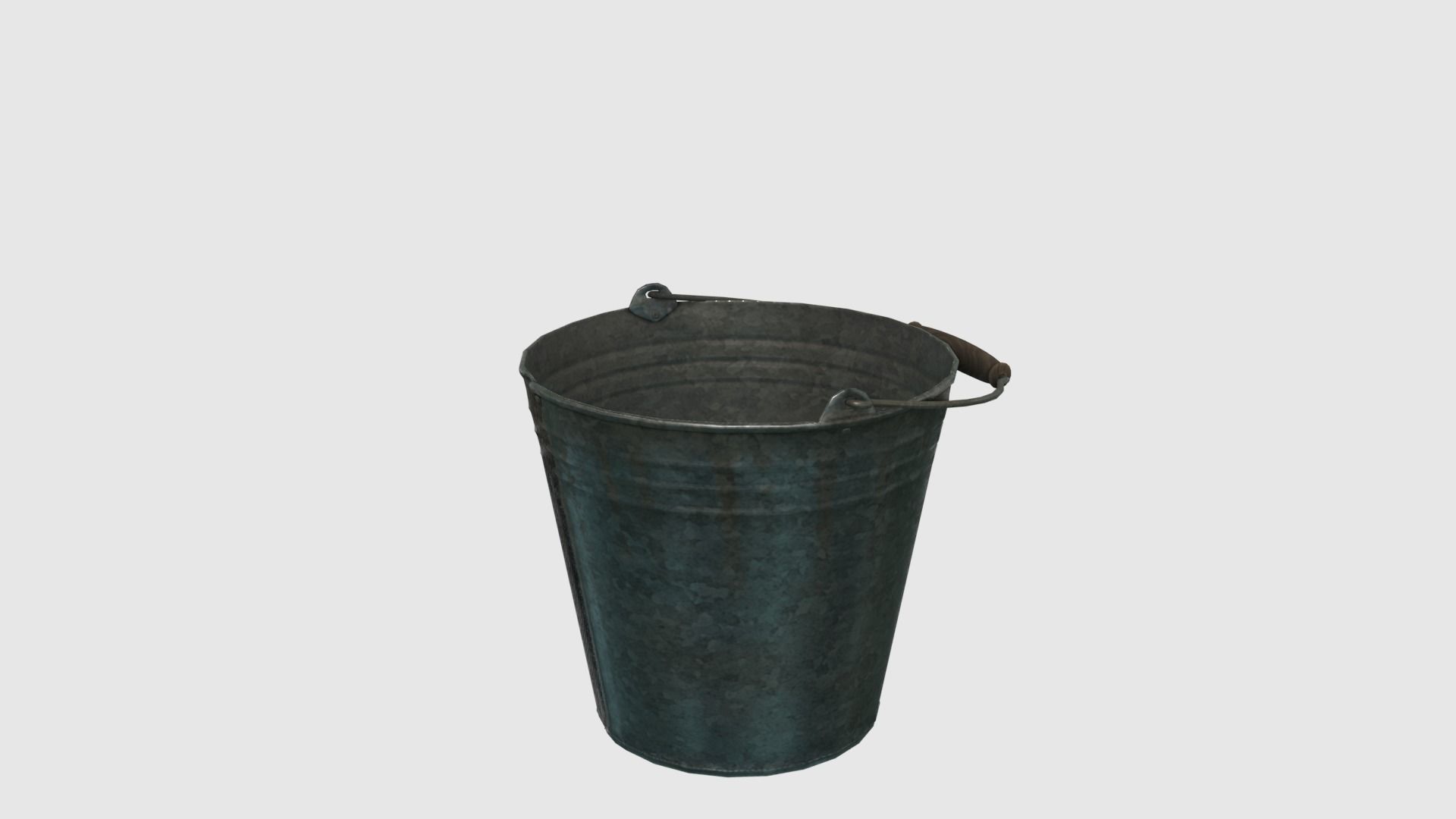 Low Poly Steel Bucket Low-poly 3D model_6