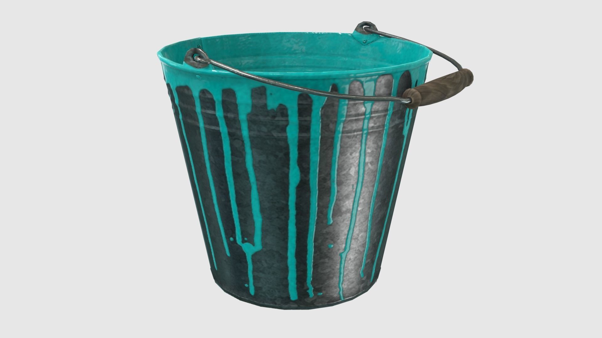 Low Poly Steel Bucket Low-poly 3D model_10