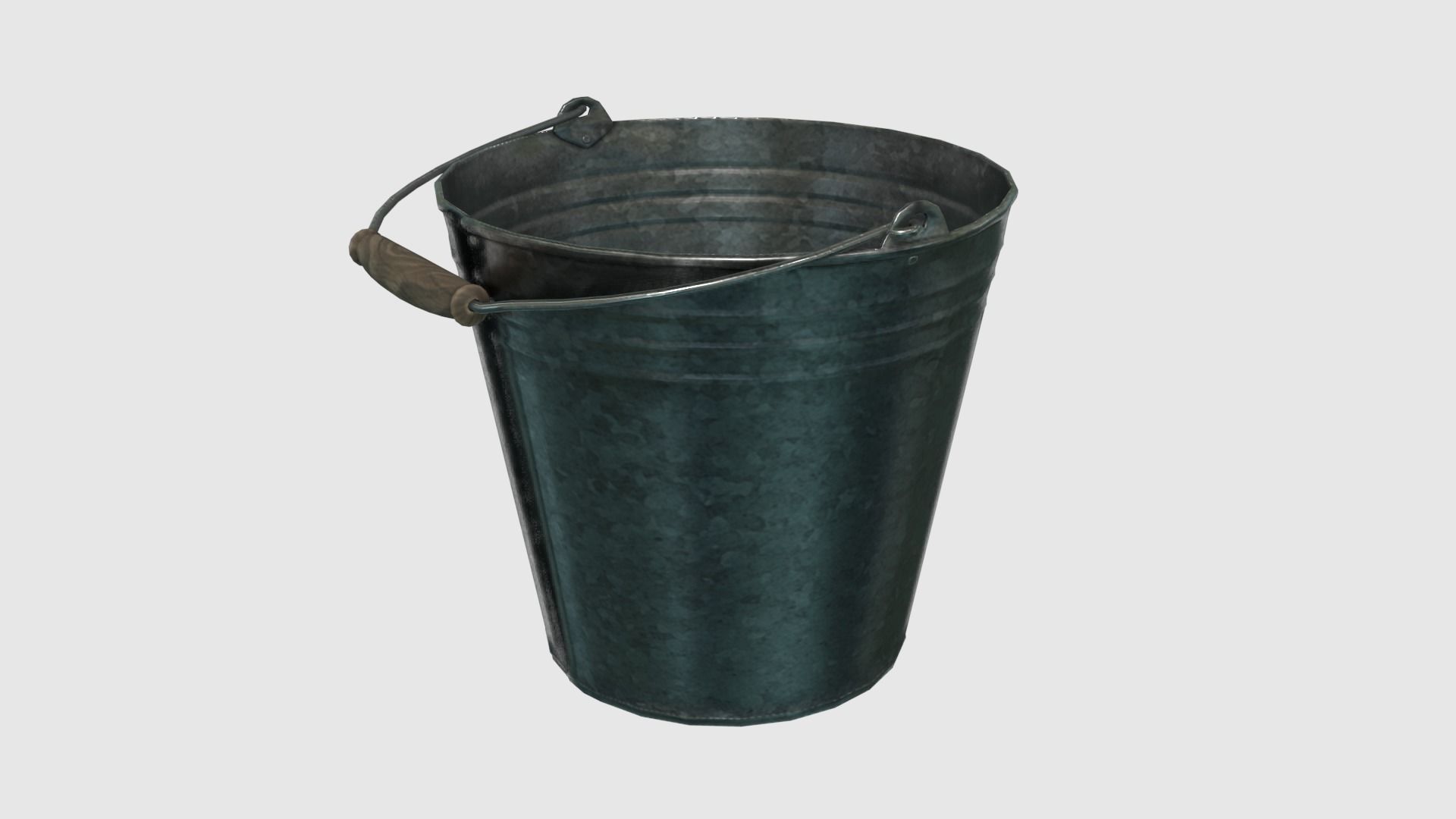 Low Poly Steel Bucket Low-poly 3D model_2