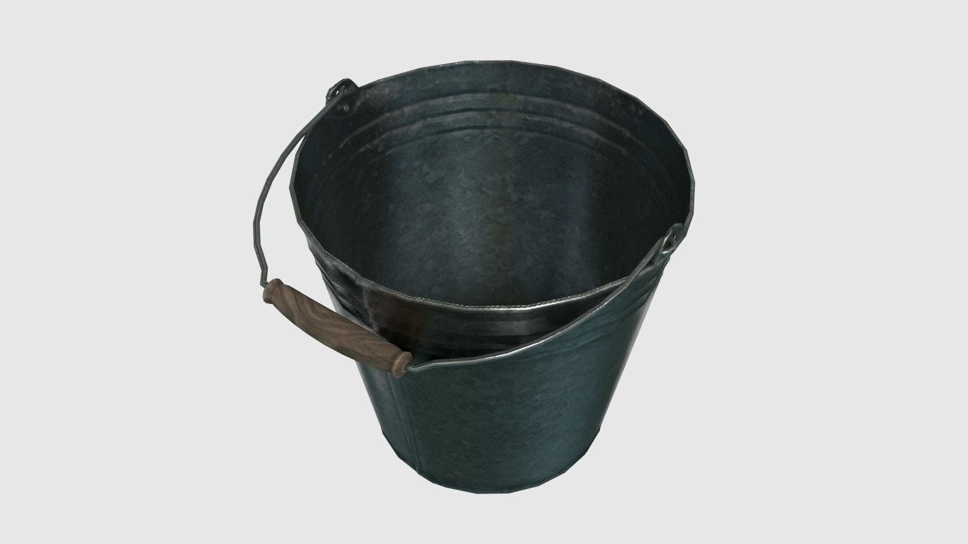 Low Poly Steel Bucket Low-poly 3D model_4