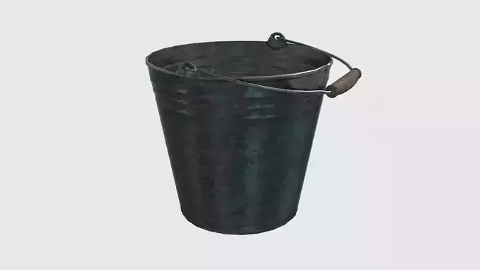 Low Poly Steel Bucket Low-poly 3D model