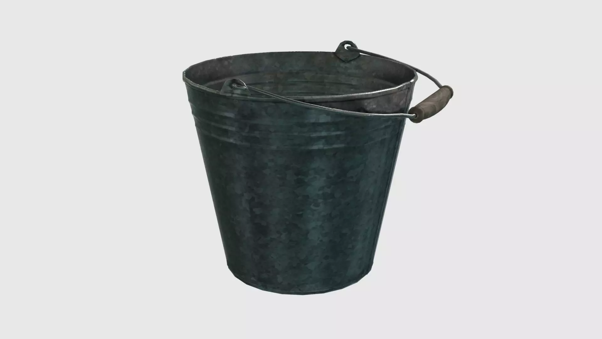 Low Poly Steel Bucket Low-poly 3D model_0
