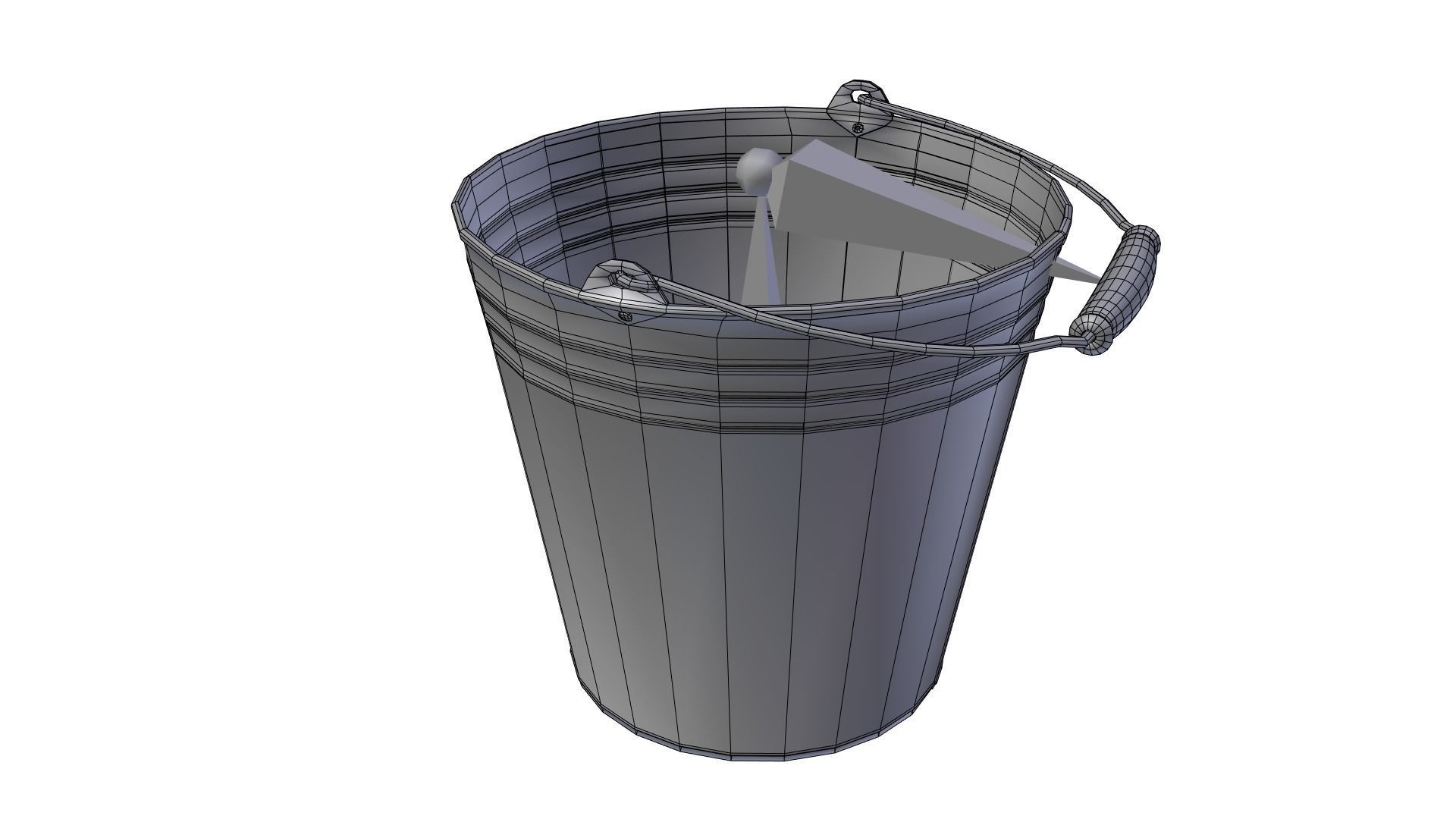 Low Poly Steel Bucket Low-poly 3D model_16