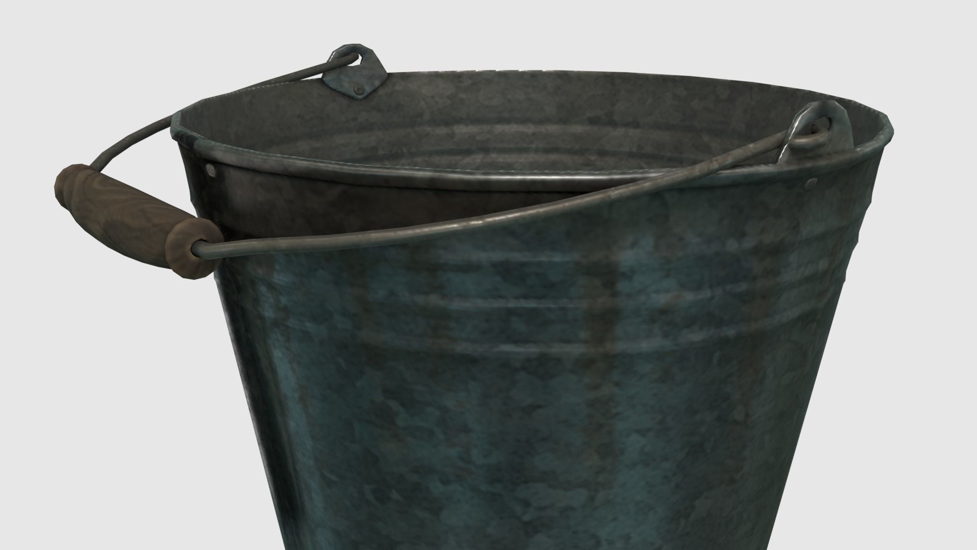 Low Poly Steel Bucket Low-poly 3D model_11