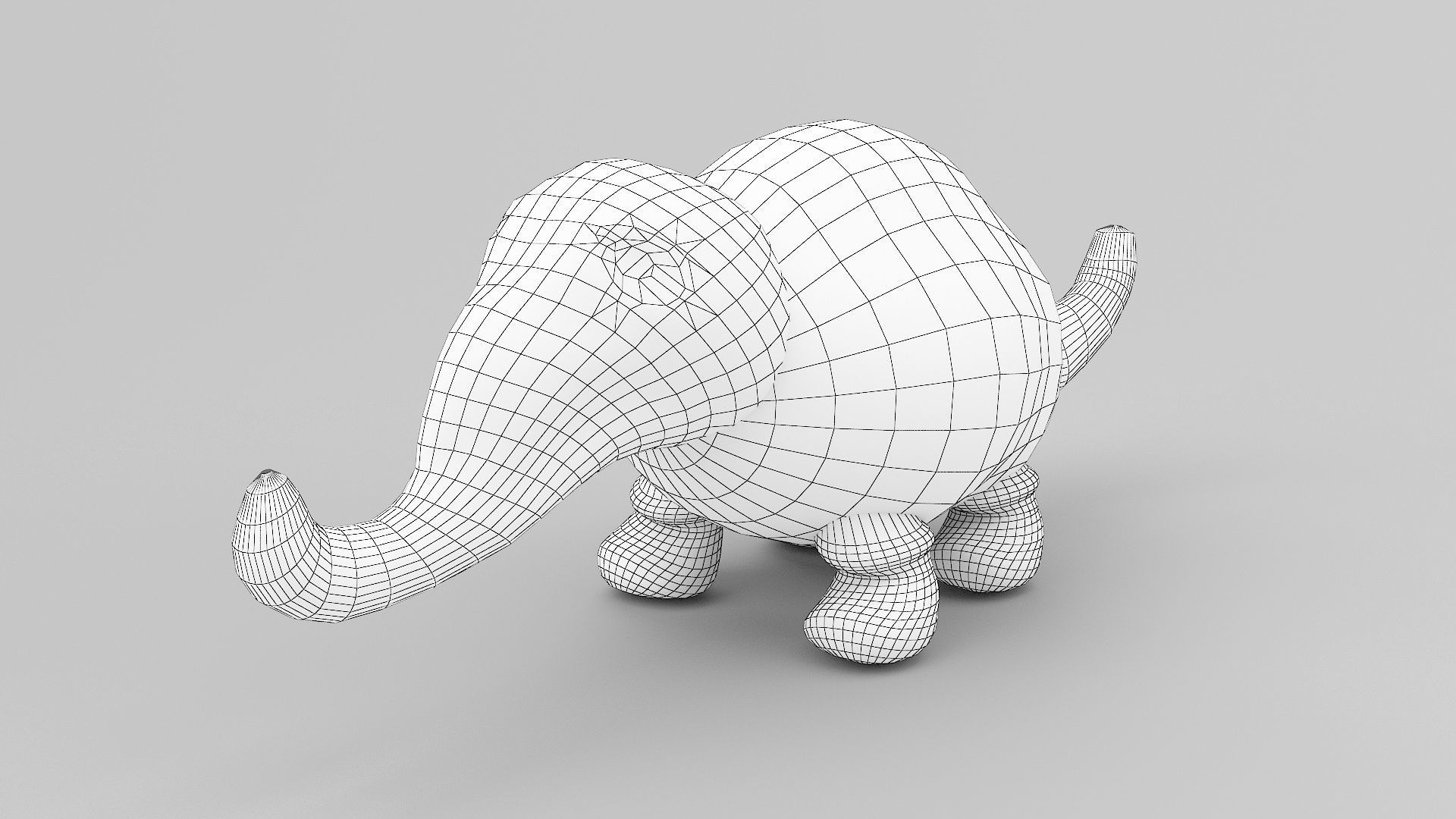 Elephant Toy 3D model_4