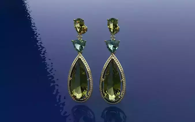 Earring Classic Drop Glamour - Jewelry 3D - BR-219 3D print model