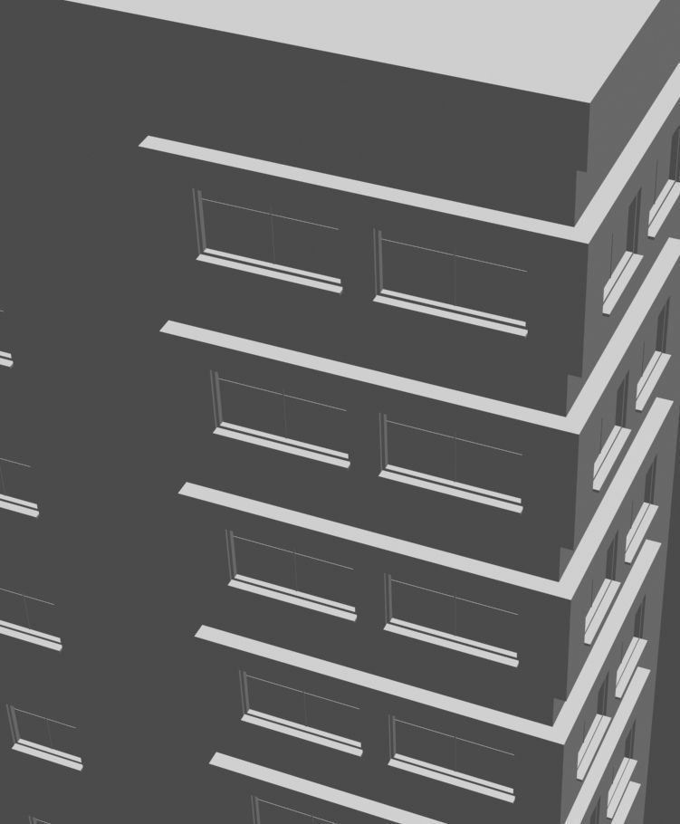 Family Building 2 Low-poly 3D model_4