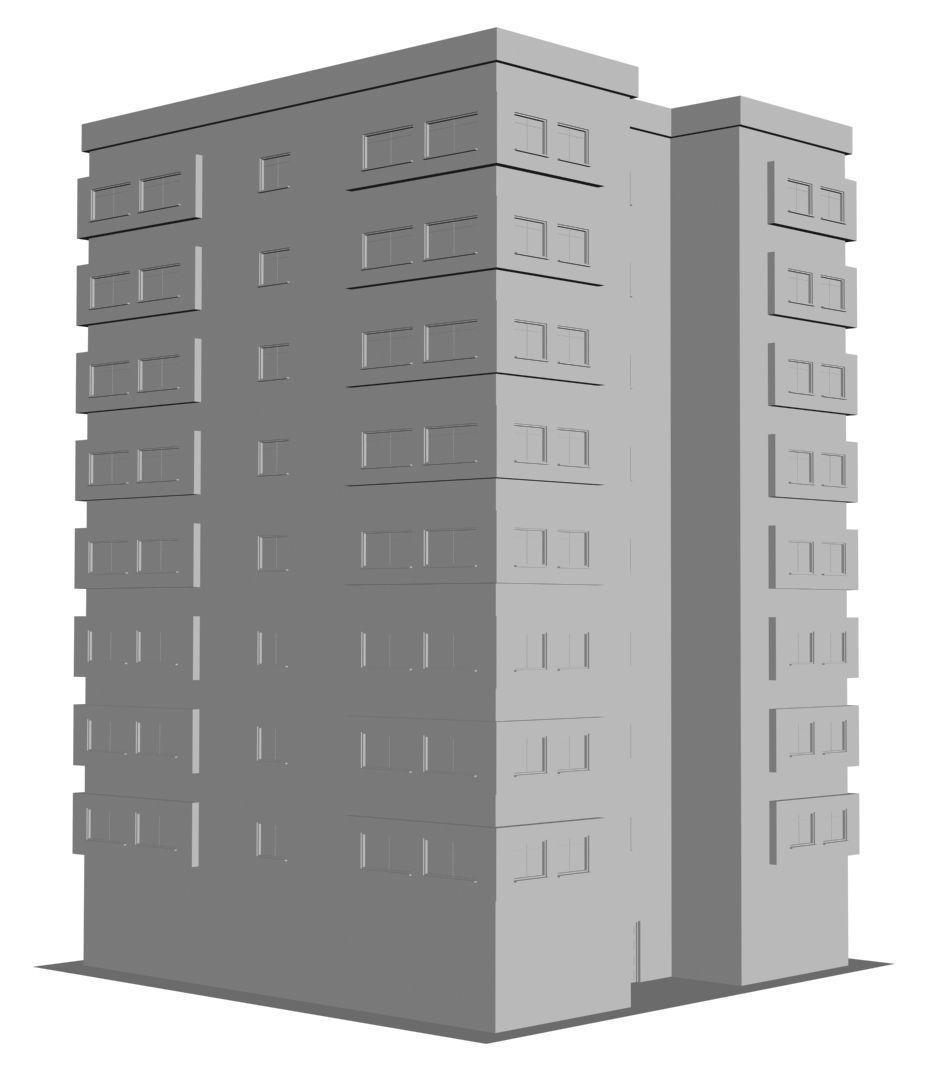 Family Building 2 Low-poly 3D model_5