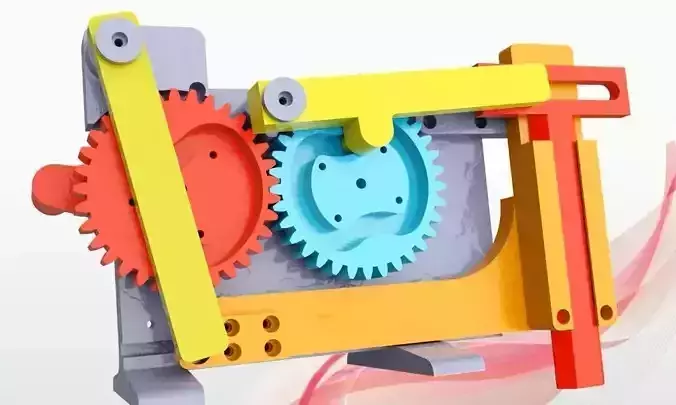 Gears-Cams-Sliders Hammer Mechanism 3D print model