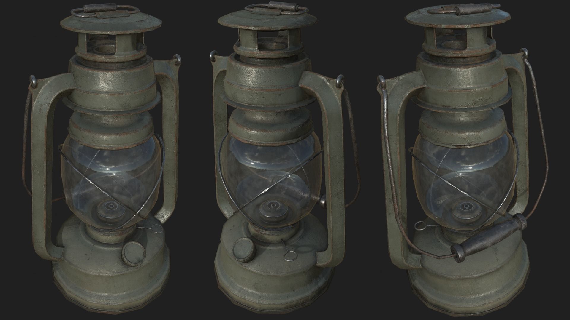 Oil Lanterns PBR Low-poly 3D model_1