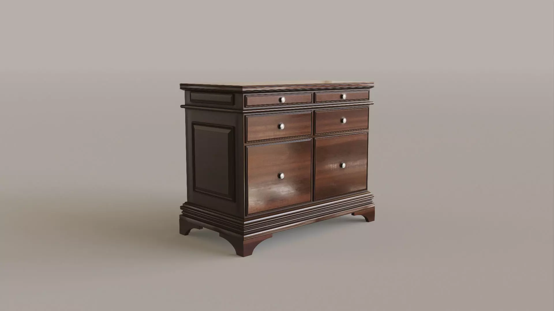 Classic Office Stand Low-poly 3D model_0