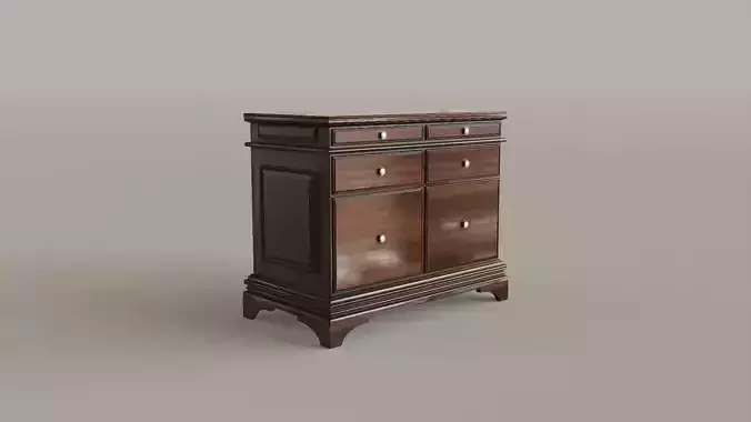 Classic Office Stand Low-poly 3D model