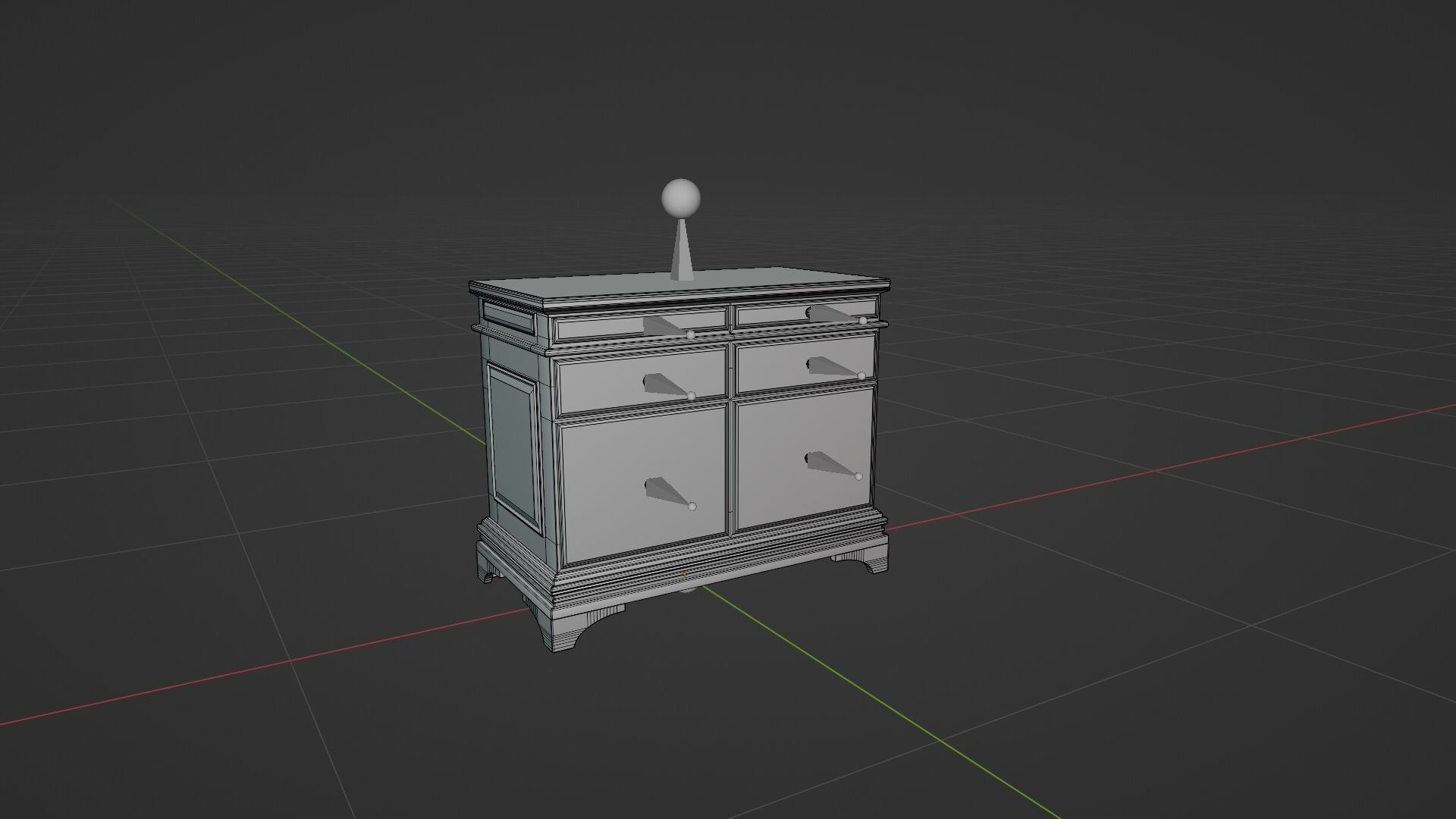 Classic Office Stand Low-poly 3D model_7