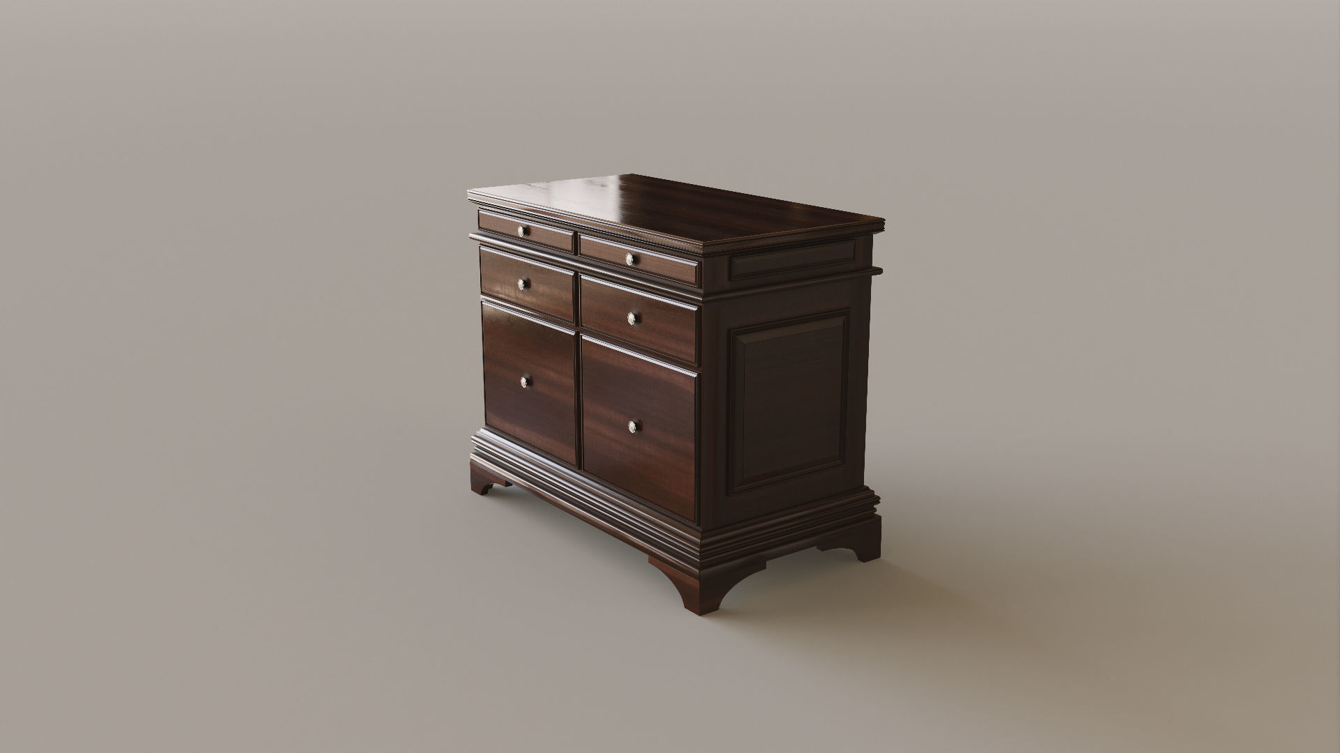 Classic Office Stand Low-poly 3D model_3