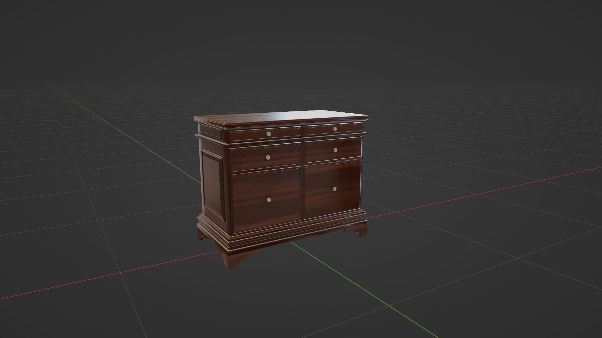 Classic Office Stand Low-poly 3D model_5