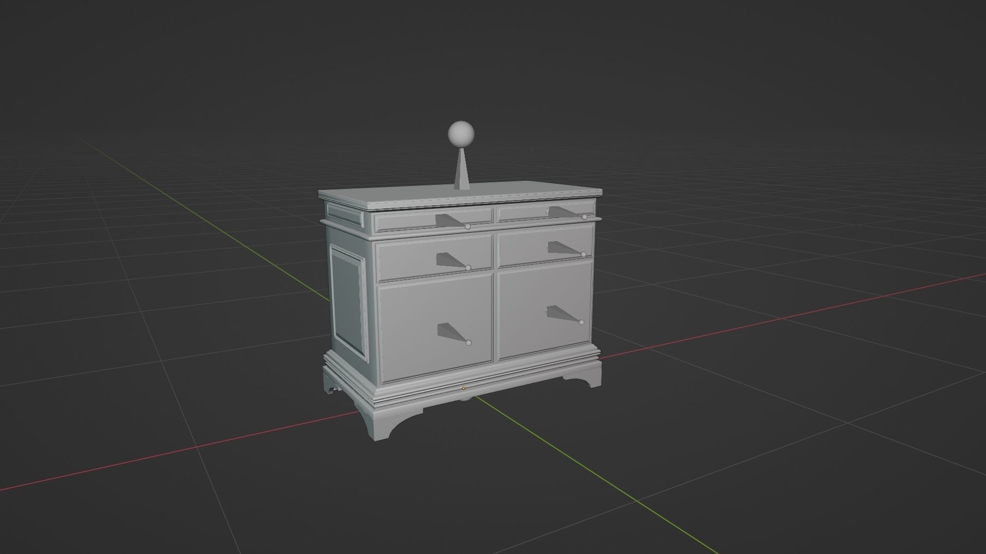 Classic Office Stand Low-poly 3D model_6