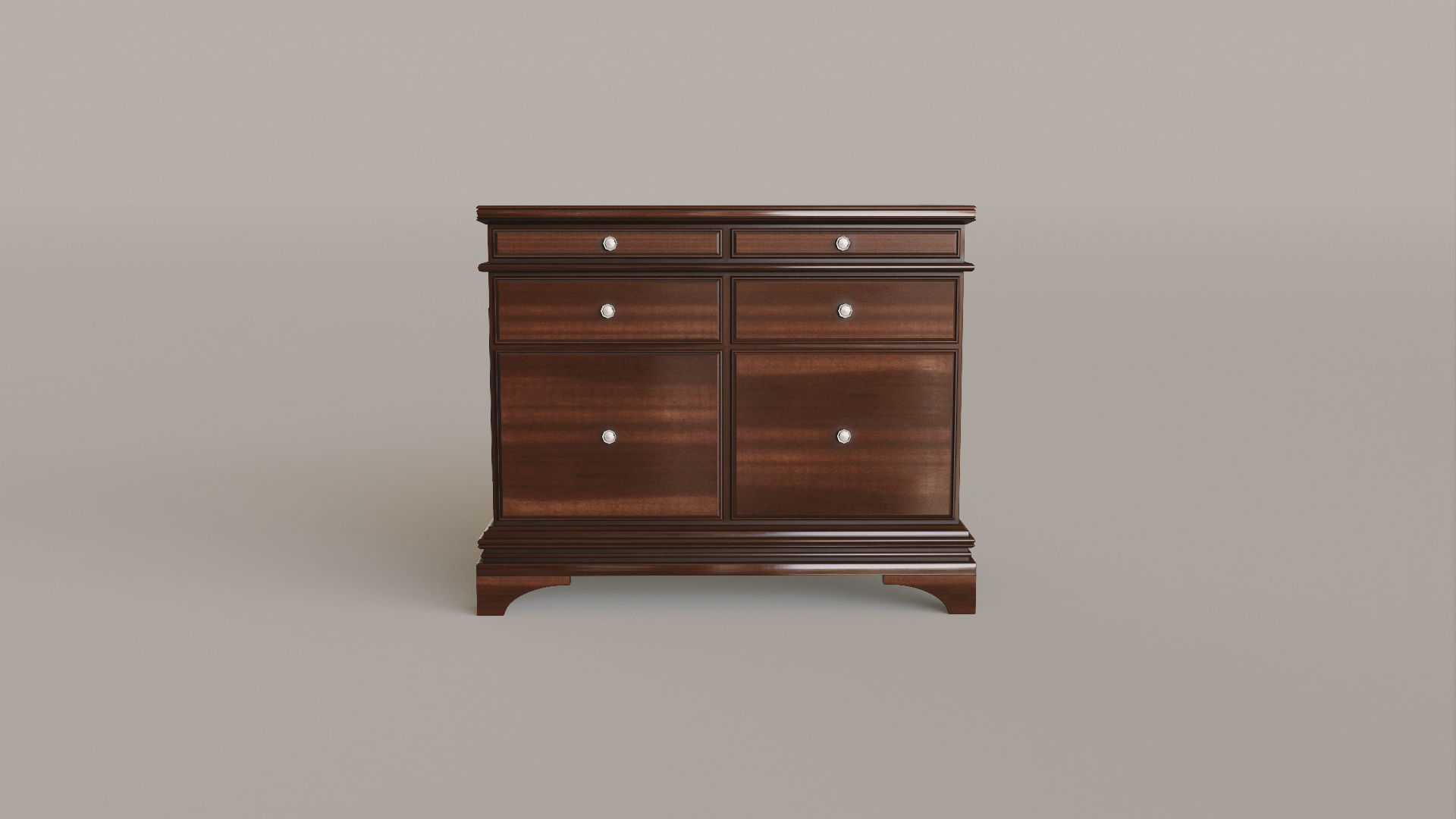 Classic Office Stand Low-poly 3D model_2