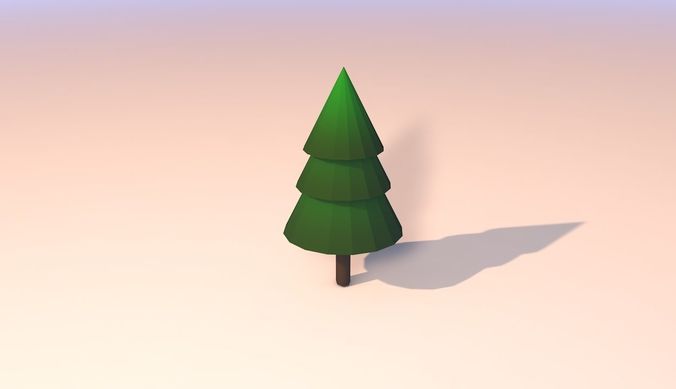 Low poly tree pine Low-poly 3D model
