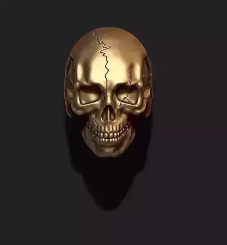 skull ring with cracks 3D print model