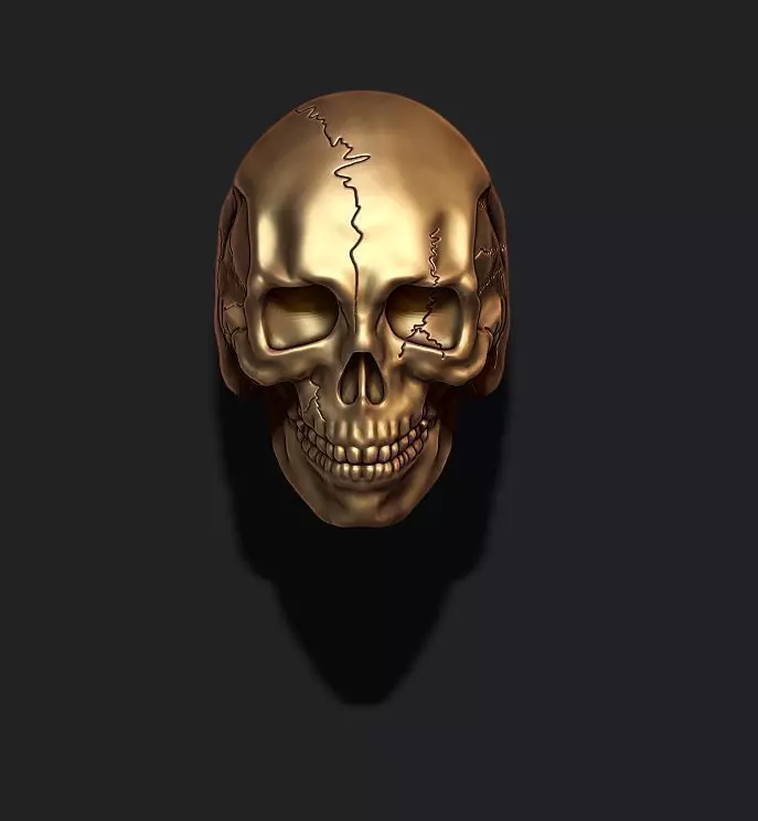 skull ring with cracks 3D print model