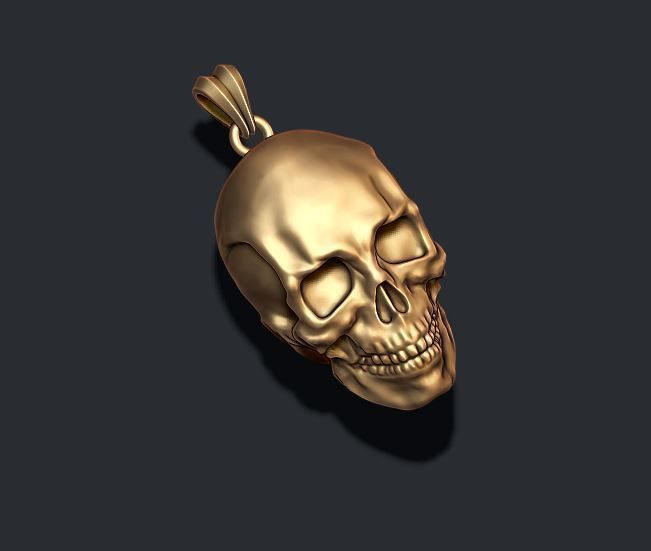 skull pendant 3D print model_4