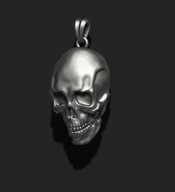 skull pendant 3D print model_2