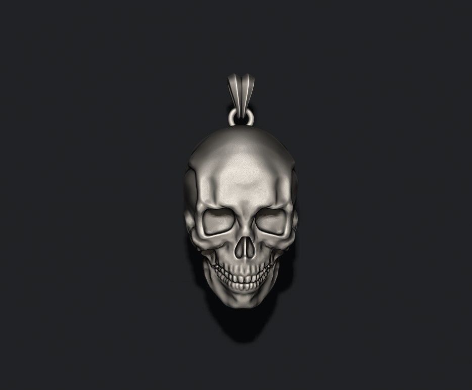 skull pendant 3D print model_6