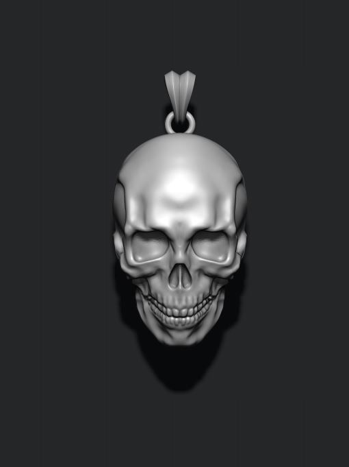 skull pendant 3D print model_1