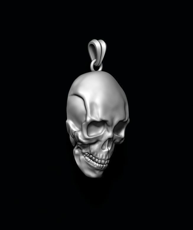 skull pendant 3D print model_7