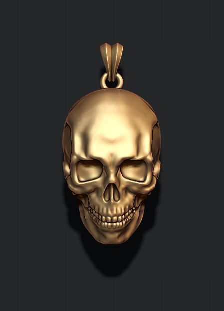 skull pendant 3D print model_3