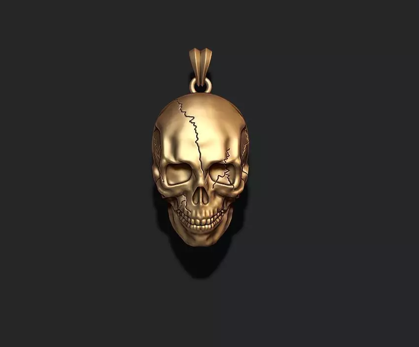 skull pendant with cracks 3D print model