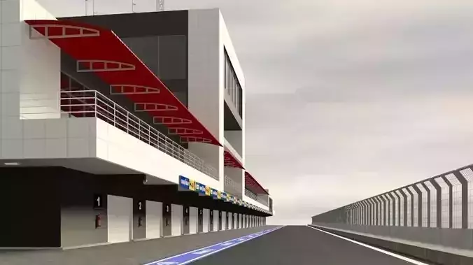 Pit stop building 3D model