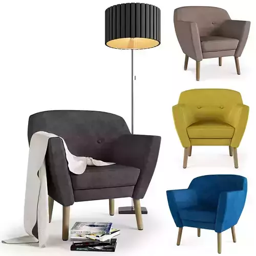 armchair Bergen1 Signal and floor lamp Penelopa Azzardo 
