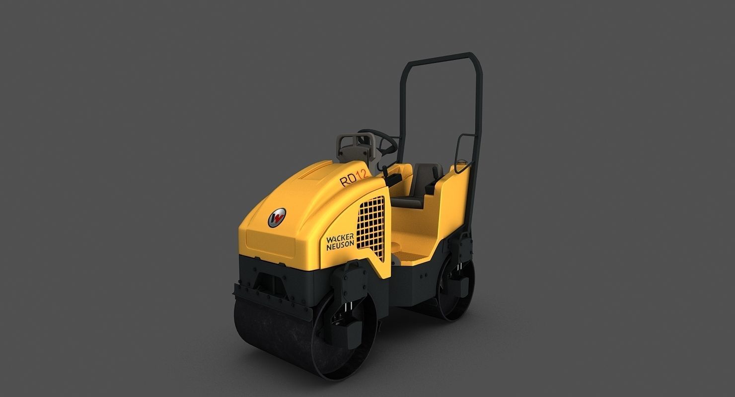 Wacker neuson rd12 Road Roller 3D model_7