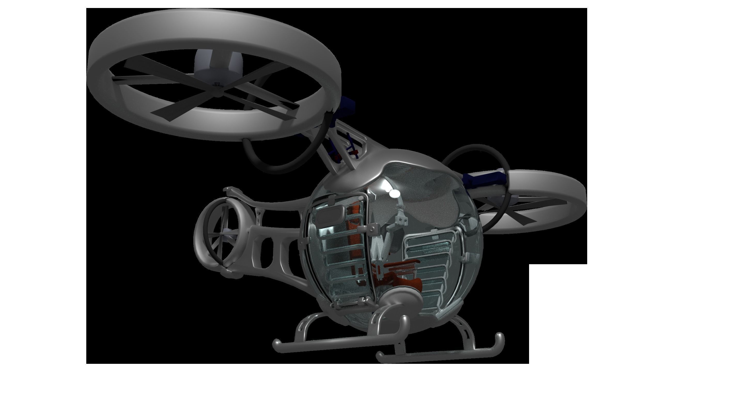 Sci-fi Drone Free low-poly 3D model_1