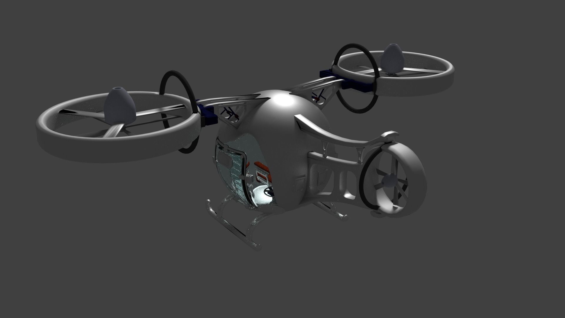 Sci-fi Drone Free low-poly 3D model_4