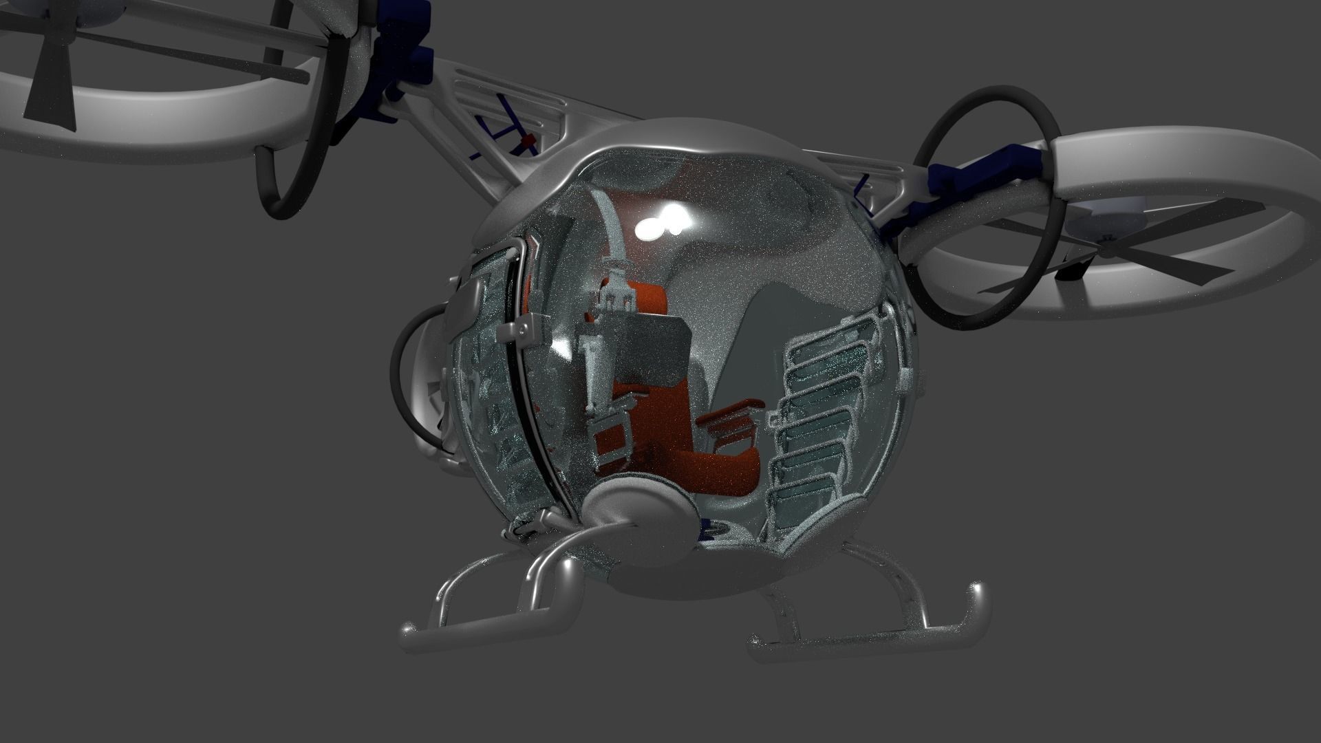 Sci-fi Drone Free low-poly 3D model_3