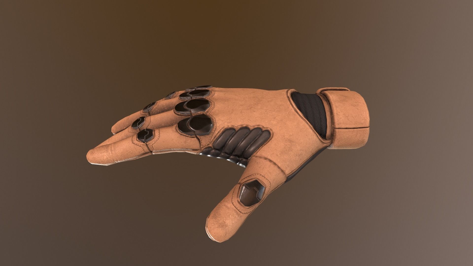 Sci-Fi Glove - Rigged and Animated Low-poly 3D model_24