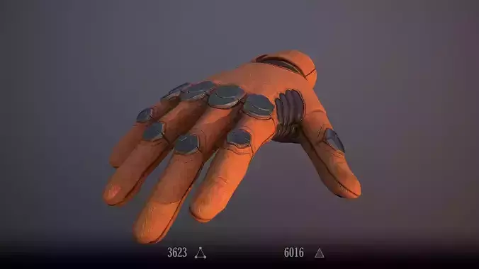 Sci-Fi Glove - Rigged and Animated Low-poly 3D model