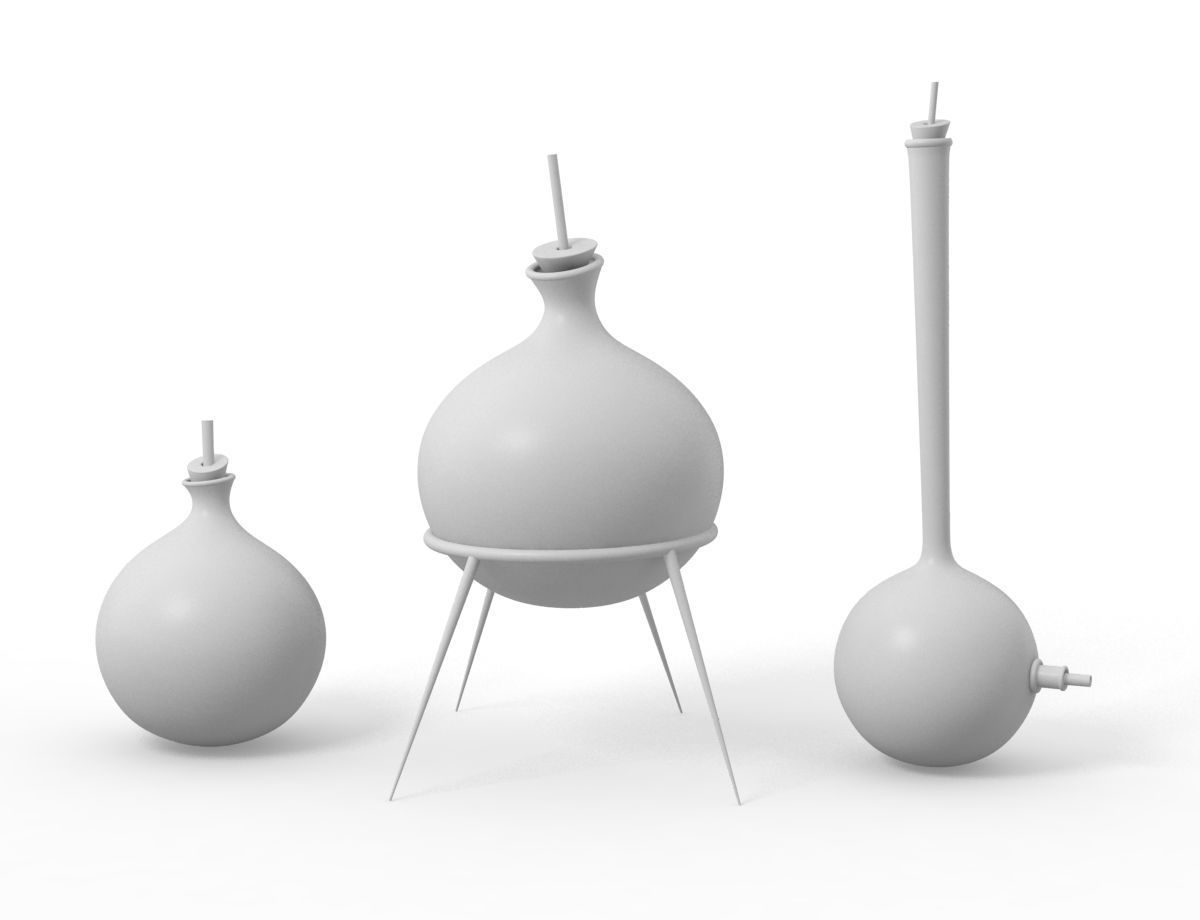 chemistry recipient flask bowl 3D model_3