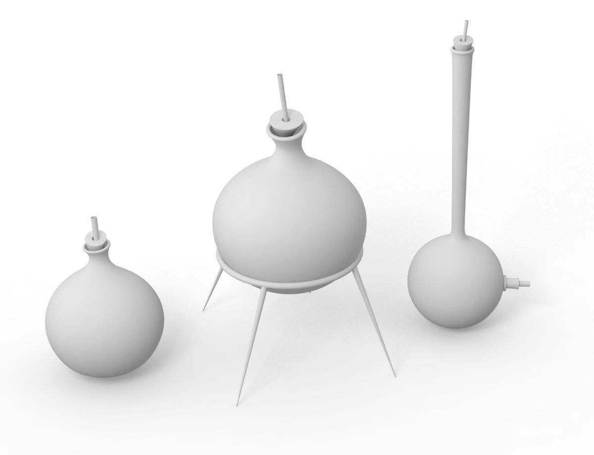 chemistry recipient flask bowl 3D model_5